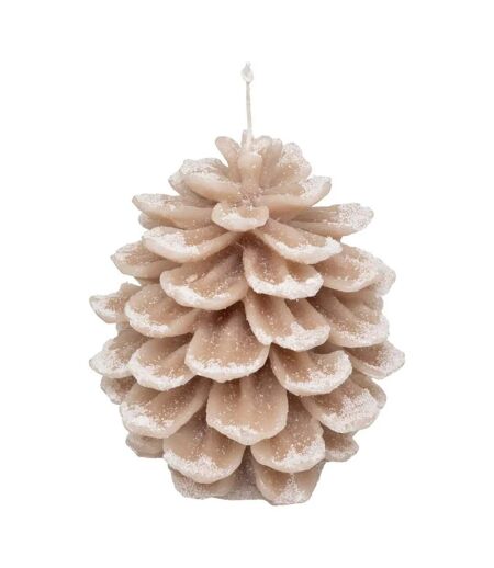 Bougie Déco Pomme de Pin 560g Beige & Blanc