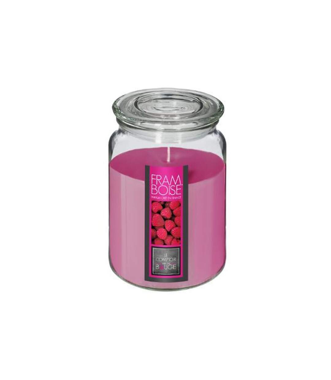 Bougie Parfumée en Verre Couvercle 510g Framboise