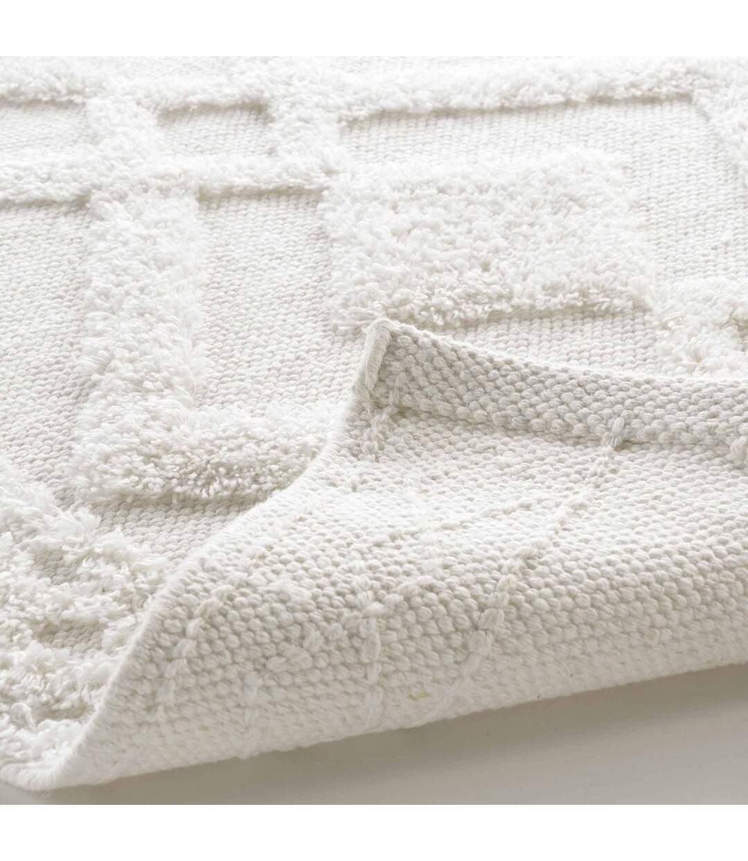 Tapis de Bain Jacquard Gladis 50x80cm Blanc-3