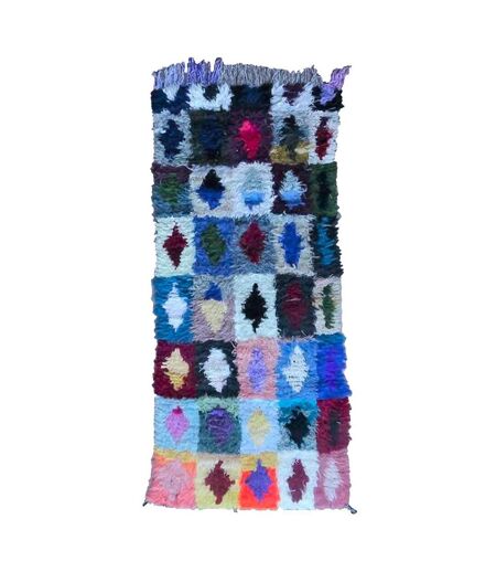 Tapis berbère Fait main KHOURIB Multicolore 105x230 en tissu recyclé