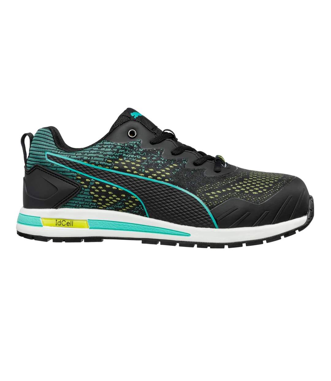 Womens/ladies vivid green heart low trainers black/blue Puma