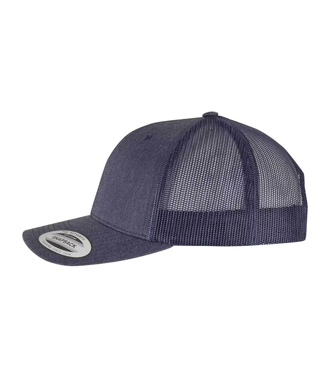 Casquette De Routier Retro Adulte Bleu Marine Chiné Flexfit-3