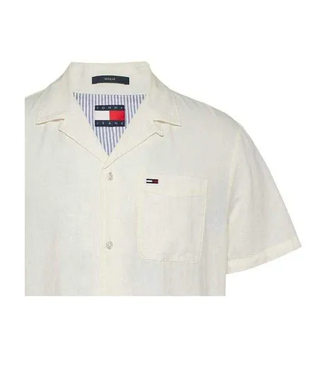 Chemise Motif/style Logo Homme Écru Tommy Jeans
