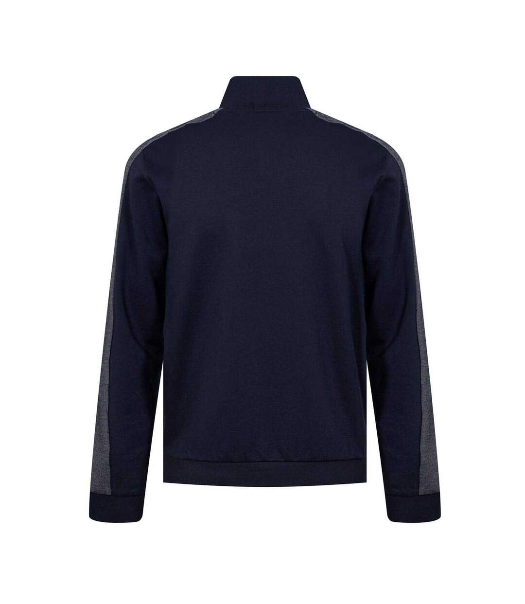 Mens Mock Neck Track Jacket Navy White Boss-2
