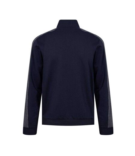 Mens Mock Neck Track Jacket Navy White Boss