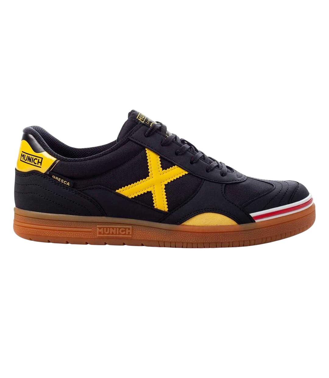 Chaussures De Foot En Salle Motif/style Signature Gresca Homme Noir Jaune Munich-1
