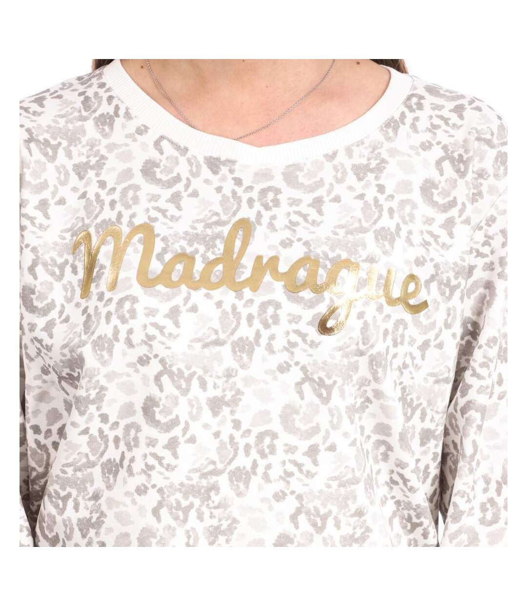 Sweat Blanc/Léopard Femme Les Tropéziennes Maddie - L-3