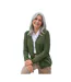 Womens/ladies Cashmere V Neck Classic Cardigan Khaki Green Haze WoolOvers-1