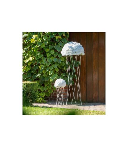 Cache-Pot en Métal Support Croix 55cm Blanc