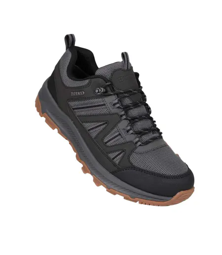 Mens Route Suede Waterproof Outdoor Walking Shoes Grey Mountain Warehouse
