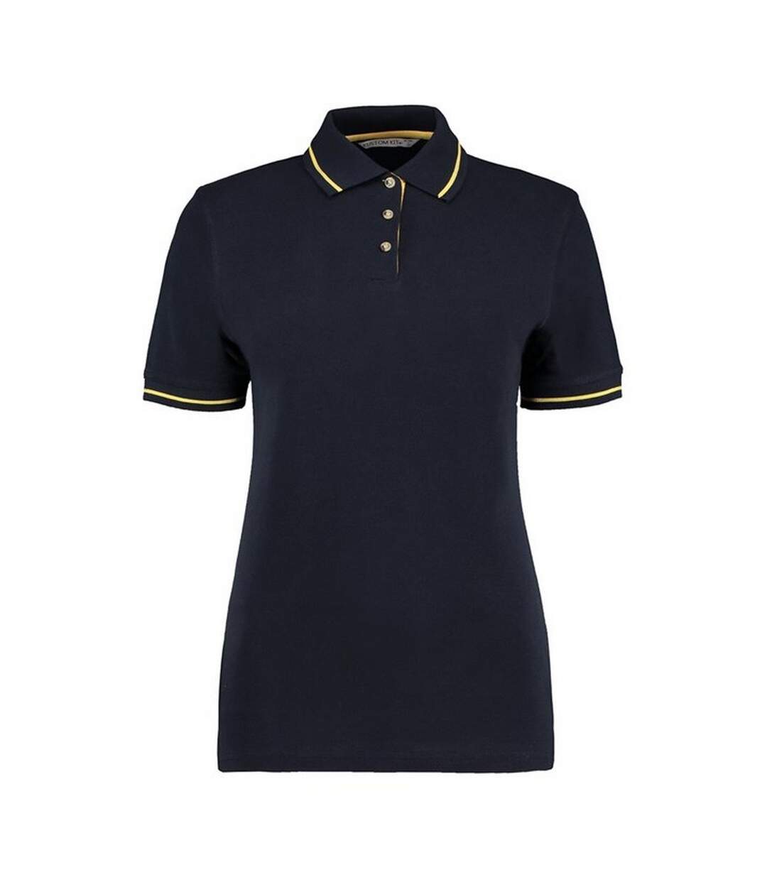 Polo St Mellion Femme Bleu Marine Jaune Kustom Kit-1