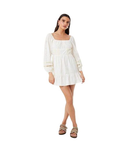 Robe Courte Manches Longues Motif/style Bobo Femme Vieux Blanc Jack Wills