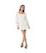 Robe Courte Manches Longues Motif/style Bobo Femme Vieux Blanc Jack Wills-1