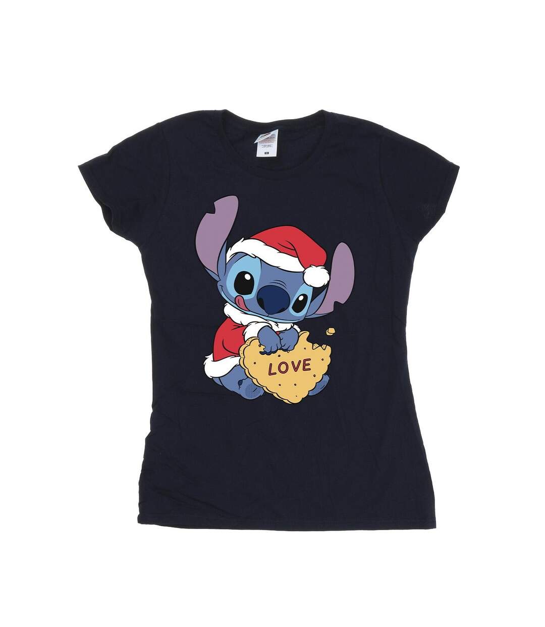 Disney T-shirt en coton Femmes/Ladies Lilo And Stitch Christmas Love Biscuit (Bleu marine) - UTBI25632-1