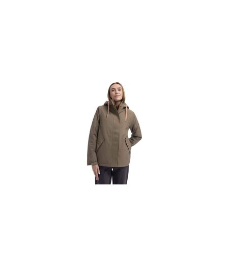 Veste Imperméable Unie À Capuche Yulia Femme Kaki Clair Trespass