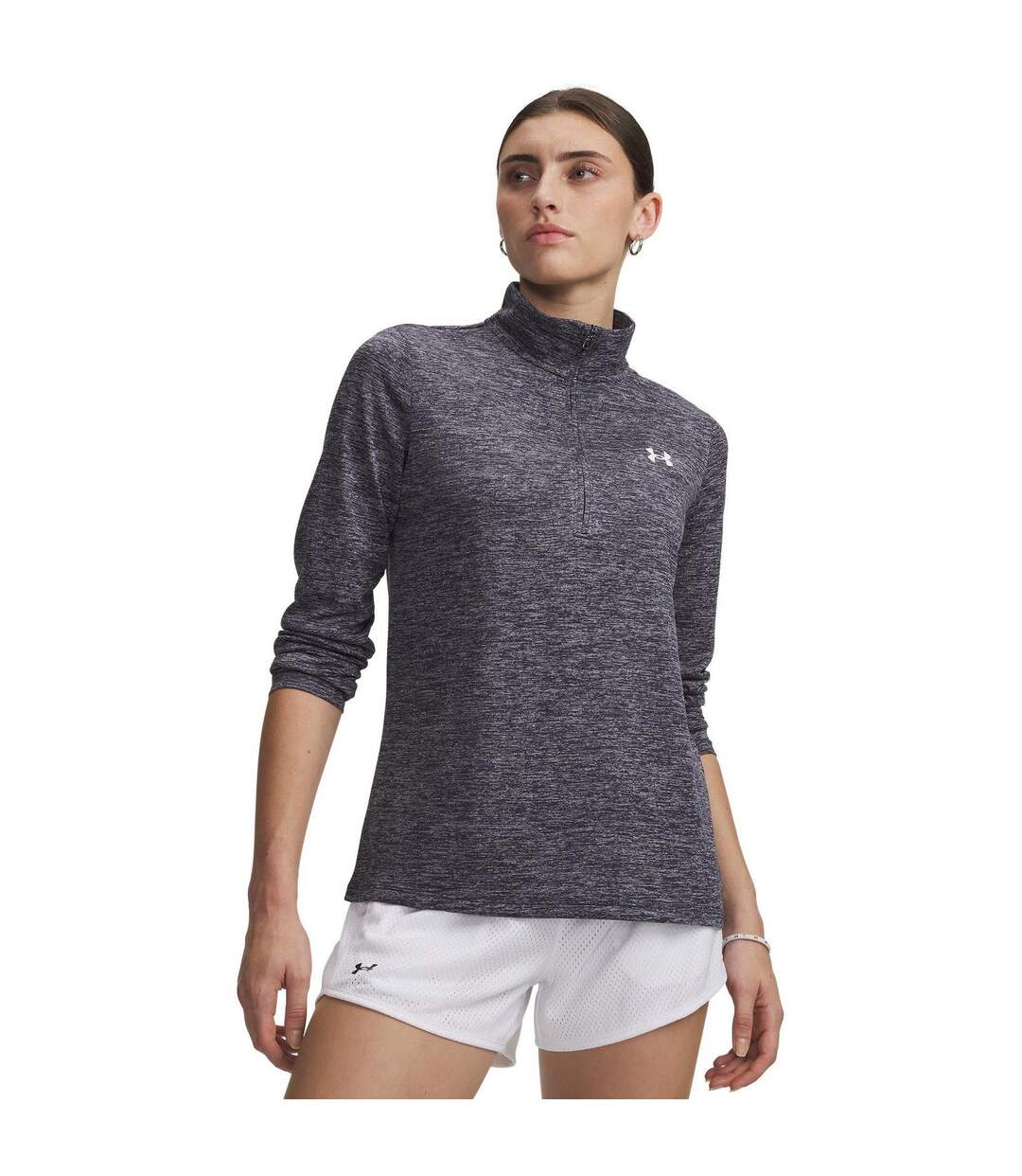 Womens/ladies Tech Textured Half Zip Top Midnight Navy Under Armour-4
