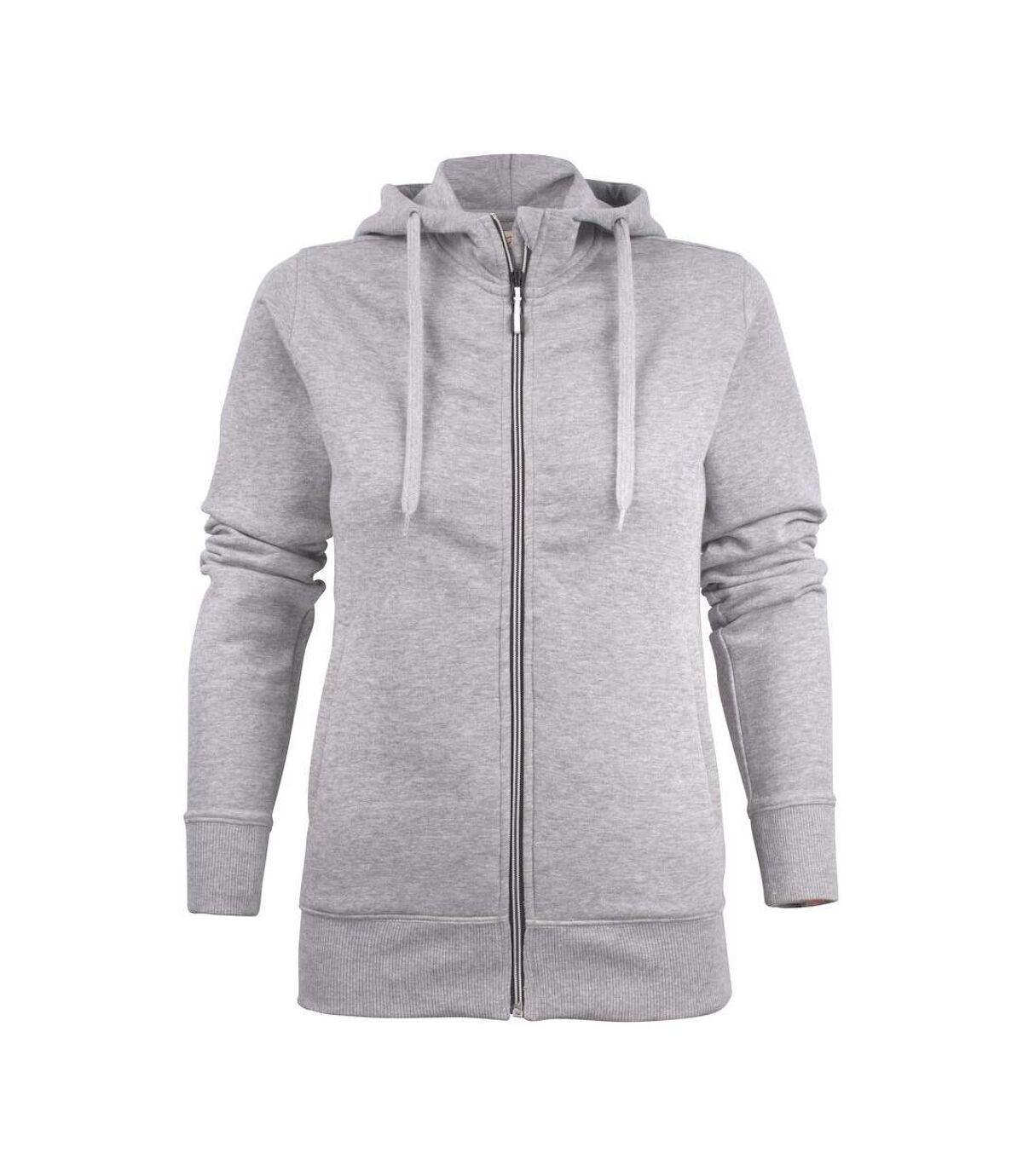 Printer Womens/Ladies Overhead Melange Full Zip Hoodie (Grey Melange)