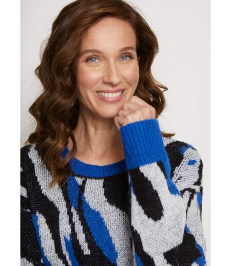 Pull doux jacquard maille poilue