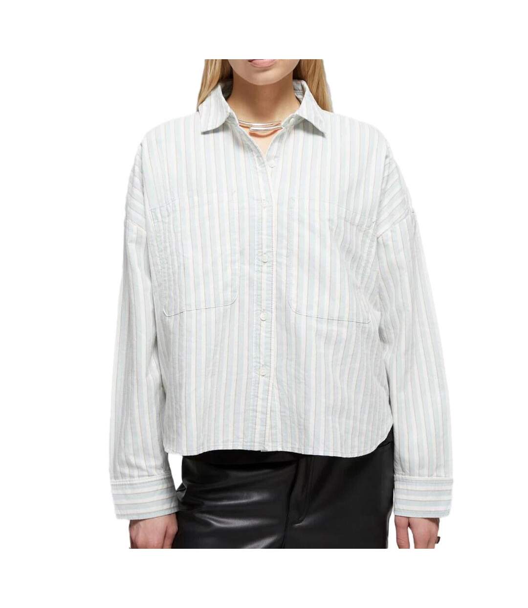 Chemise blanches/bleu femme vans antica-1