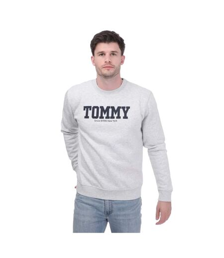 Unisex Adult Back Print Logo Sweatshirt Silver Tommy Hilfiger