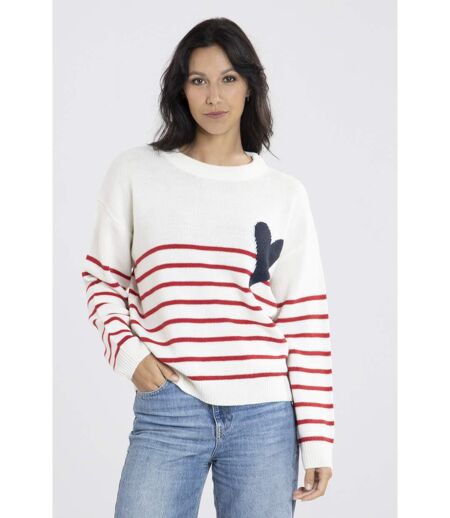 Pull Marif Blanc/Rouge