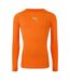Mens Liga Long-sleeved T-shirt Orange Puma-1