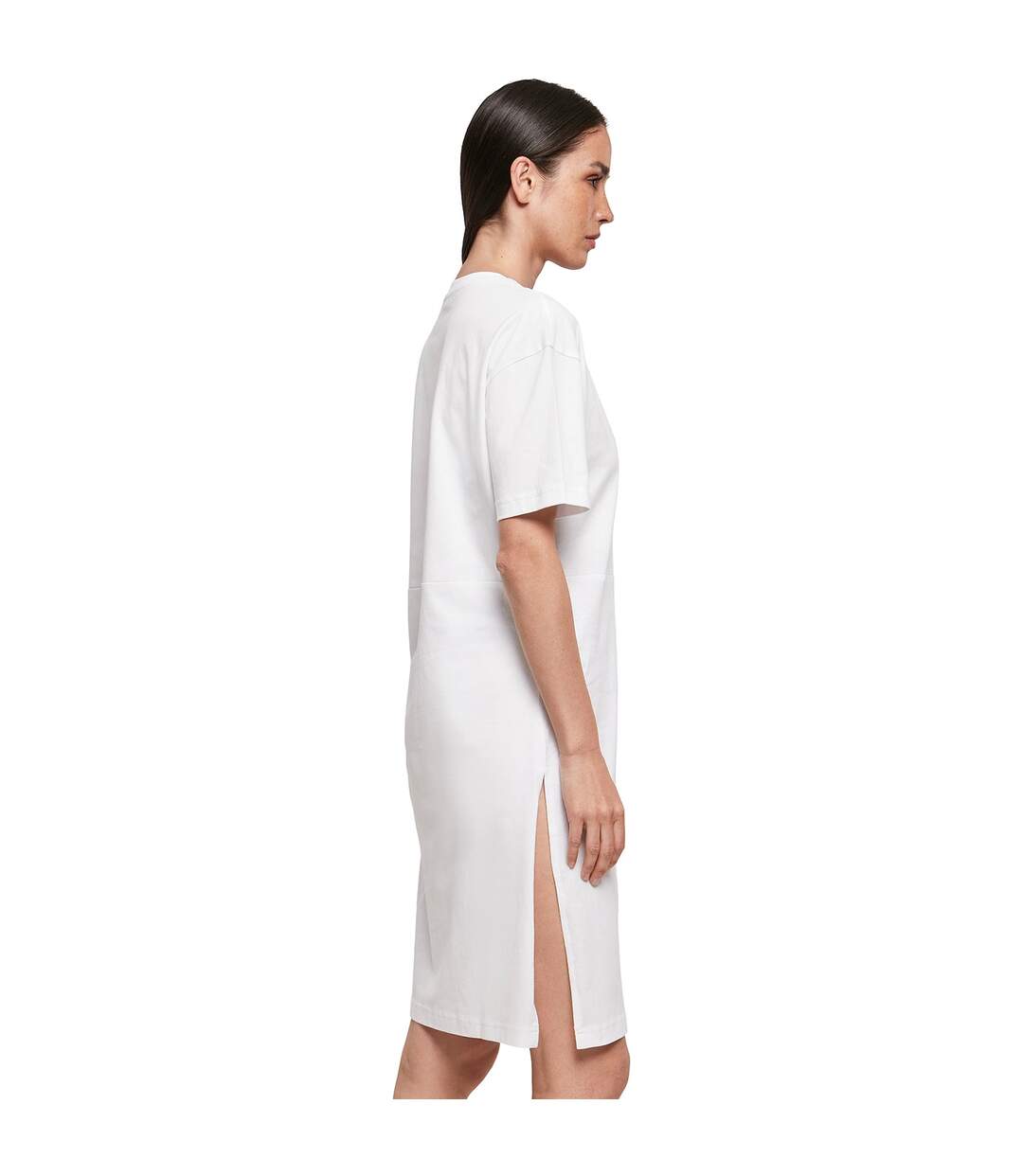 Robe t-shirt femme blanc Build Your Brand-3