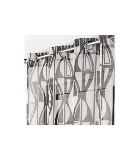 Rideau Voilage à Œillets Ikaris 140x240cm Noir & Blanc
