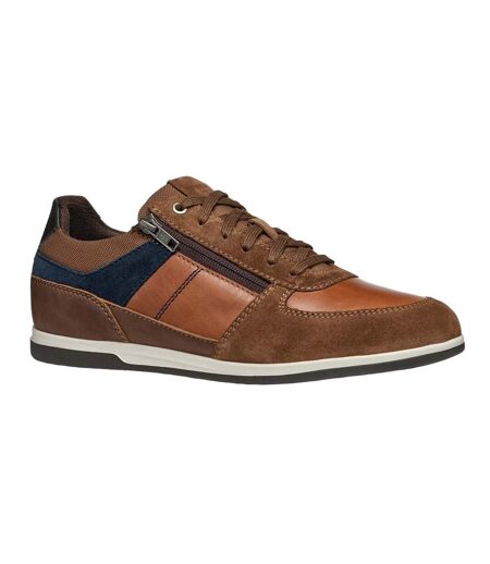 Mens u renan b suede trainers brown/navy Geox