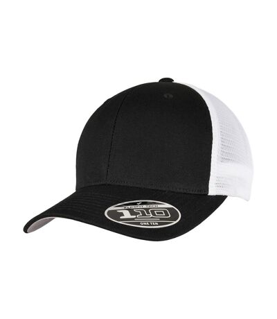 Unisex adult 110 mesh two tone cap black/white Flexfit