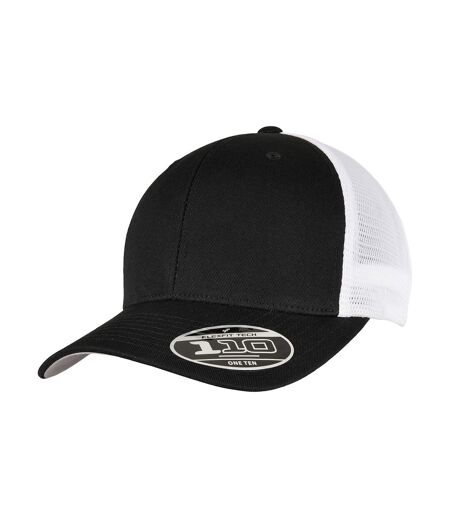 Unisex adult 110 mesh two tone cap black/white Flexfit