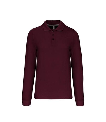 Polo manches longues - Homme - K243 - rouge vin