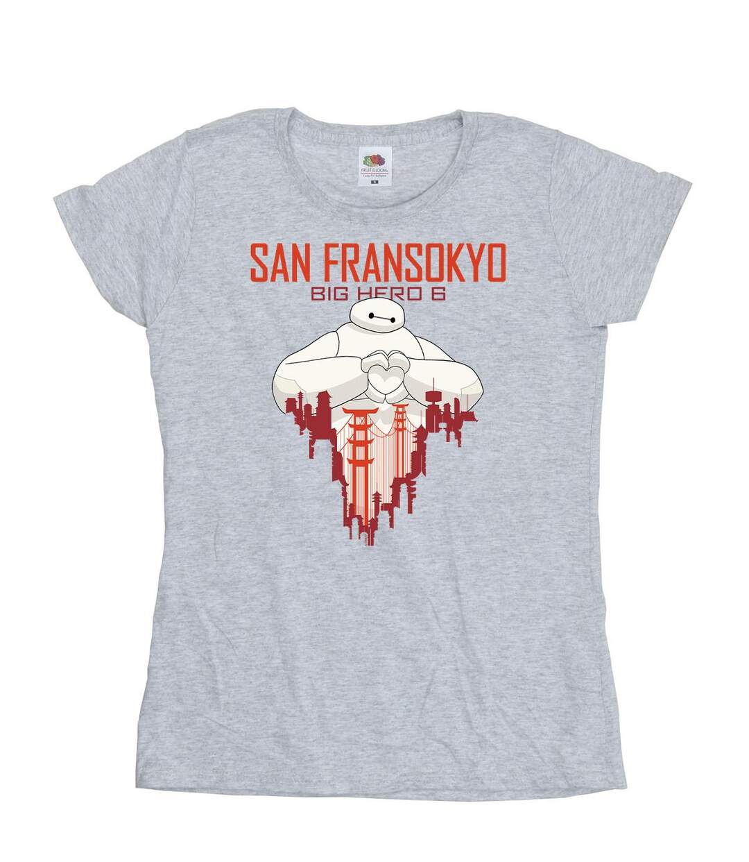 Disney - T-shirt BIG HERO BAYMAX SAN FRANSOKYO HEART - Femme (Gris chiné) - UTBI13243-1