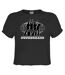 Womens/ladies Supergrass 25th Anniversary Crop Top Charcoal Amplified-1