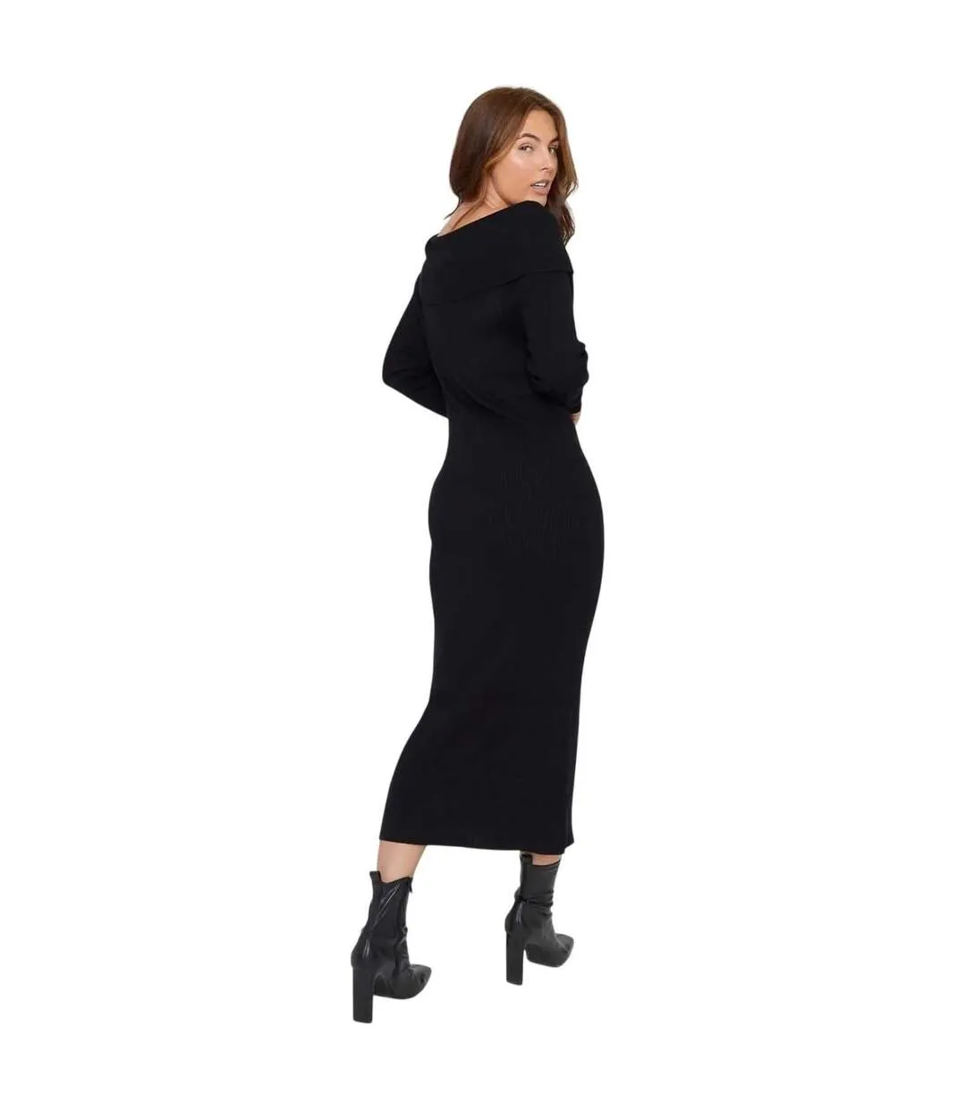 Robe Pull Motif/style Mi-longue Femme Noir Be You-2