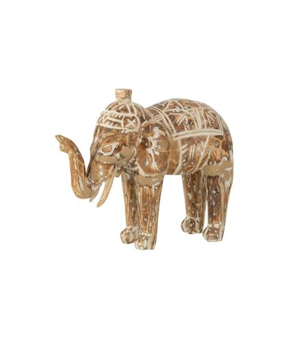 Statuette Déco Éléphant Bois Vintage 30cm Naturel