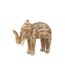 Statuette Déco Éléphant Bois Vintage 30cm Naturel