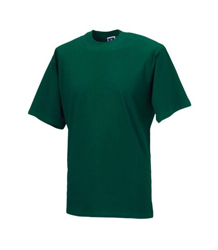 Mens organic short-sleeved t-shirt bottle green Russell