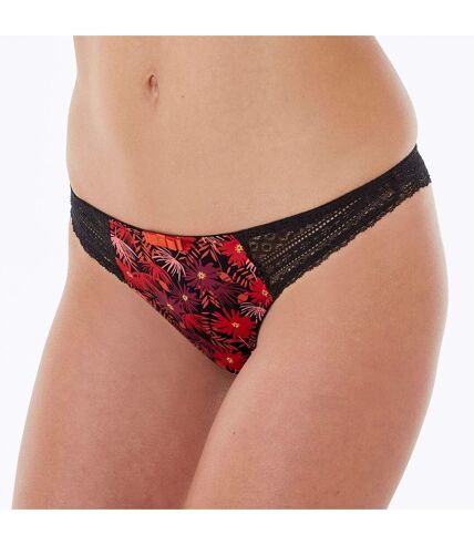 Tanga coquelicot/noir Tropical