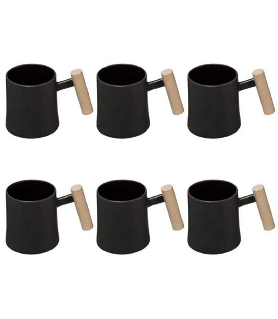 Lot de 6 Mugs Design Tribecart 37cl Noir-1