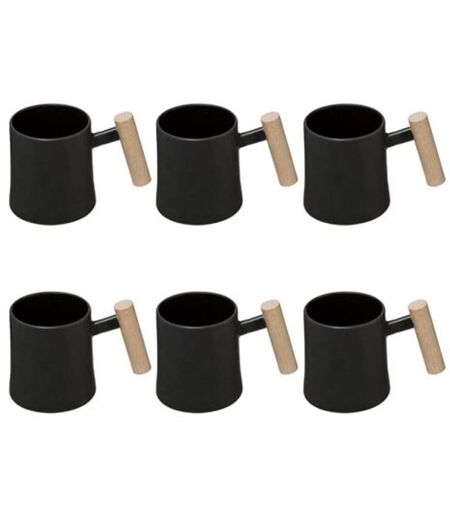 Lot de 6 Mugs Design Tribecart 37cl Noir