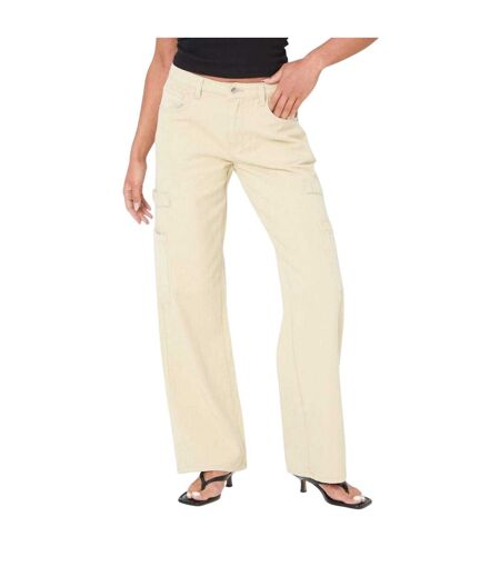 Womens/ladies Fashion Cargo Jeans Stone I Saw It First
