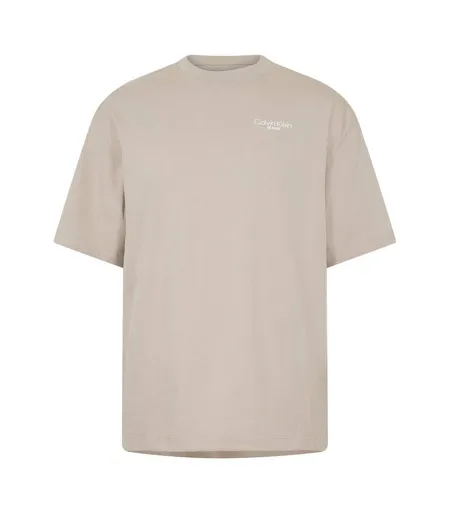 T-shirt Motif/style Imprimé Au Dos Homme Beige Calvin Klein