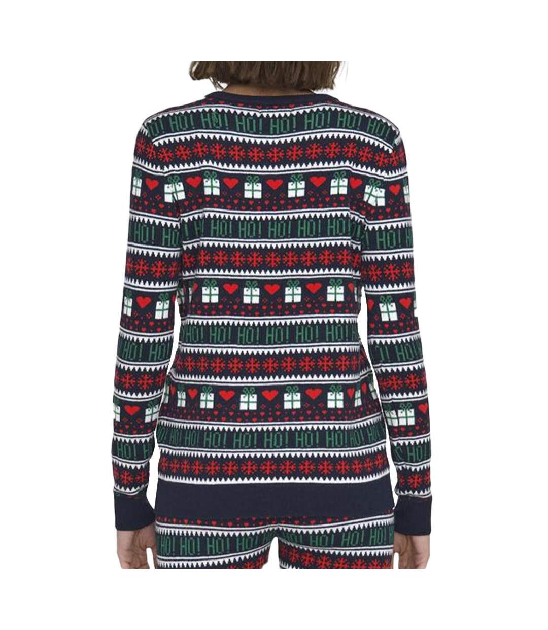 Pull de noël marine/rouge femme only xmas-2
