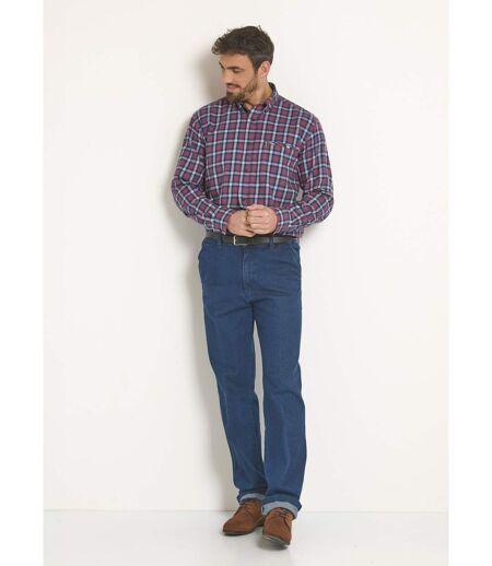 Chemise flanelle détails contrastants, foncé