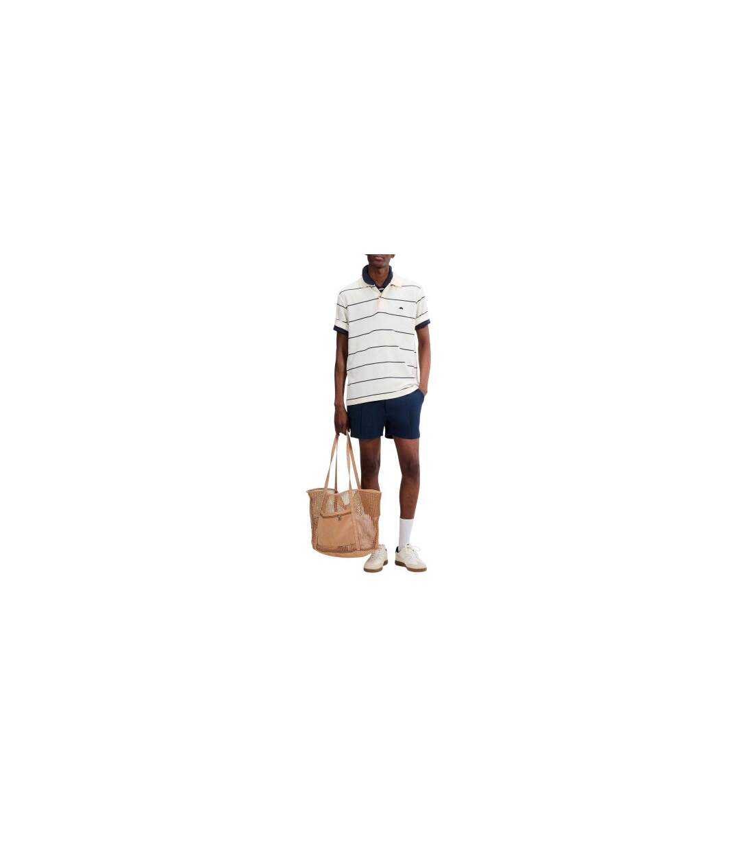 Mens Cimetta Striped Polo Shirt Off White Ellesse-1
