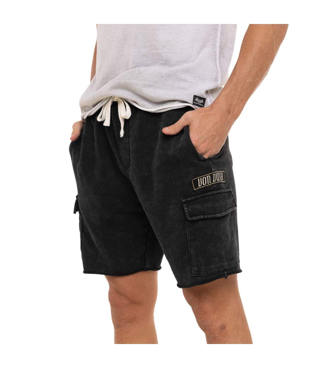 Bermuda cargo homme en french terry acid wash Vlad Vondutch-4