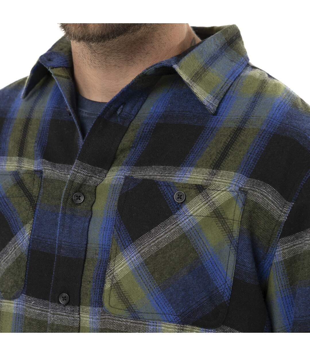 Chemise homme manches longues en flanelle à carreaux Jack Vondutch-5