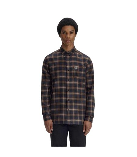 Mens Tartan Button-down Shirt Tobacco Fred Perry