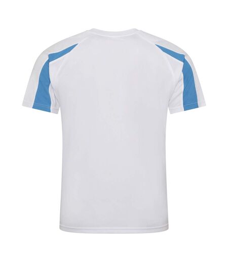 T-shirt sport contraste homme blanc arctique/bleu saphir Just Cool